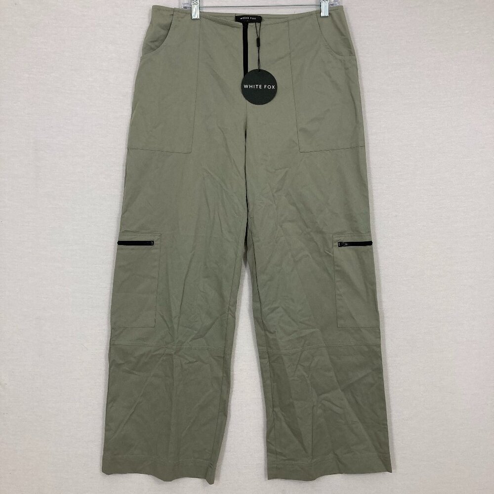 New White Fox Light Green Cargo Lightweight Straight Leg Pants Large Casual‎